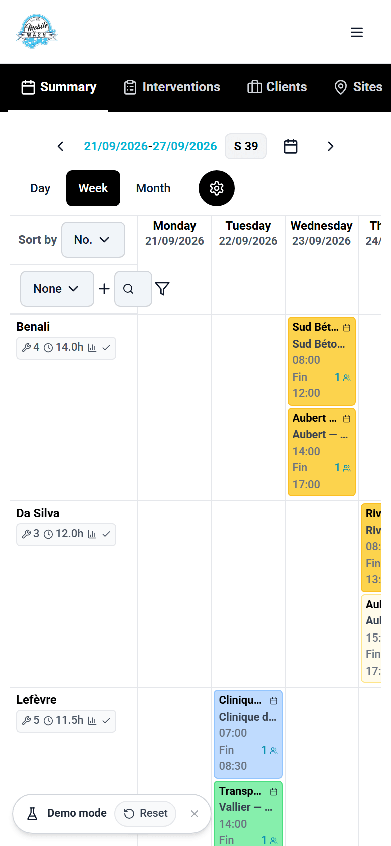 Planning board on a phone