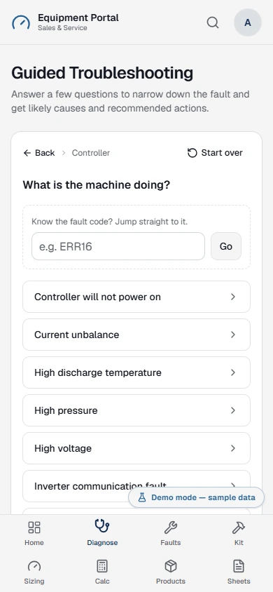 Mobile guided troubleshooting workflow